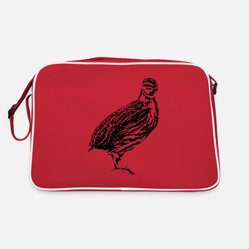 Wachtel - Retro Tasche - Rot/Weiß