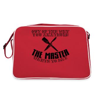 Manger - le maître veut manger à l'extérieur. - Sac Retro - rouge/blanc - Dos