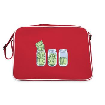 Billets d'un dollar dans un verre - Sac Retro - rouge/blanc - Dos