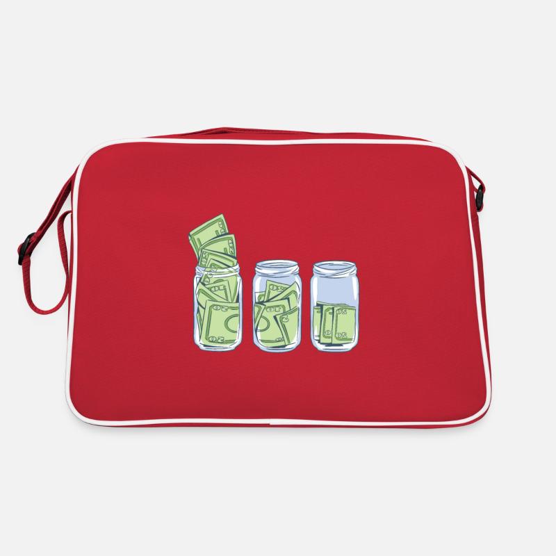 Billets d'un dollar dans un verre Sac Retro