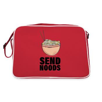 Nudeln Pasta Ramen Nudelliebhaber Geschenk - Retro Tasche - Rot/Weiß - Hinten