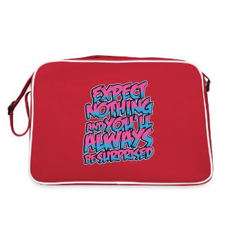 N'attendez rien et vous serez toujours surpris - Sac Retro - rouge/blanc - Dos