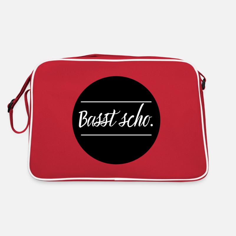 Basst scho. schwarz Retro Tasche