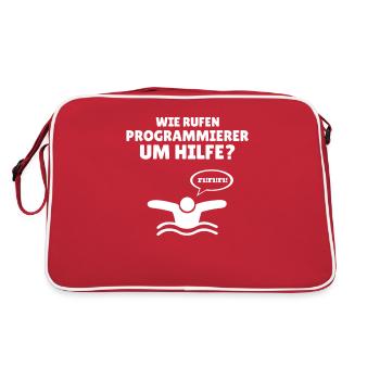 Programmierer Computer Informatiker Zocker - Retro Tasche - Rot/Weiß - Hinten