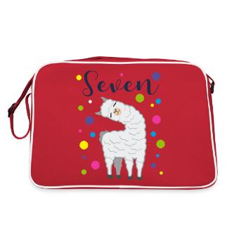 7 ans cadeau d'anniversaire enfants lama alpaga - Sac Retro - rouge/blanc - Dos