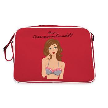 Hmm ... Creampie or Cumshot? Black - Retro Bag - red/white - Back