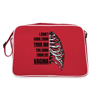 Je ne suis pas venu de votre côte, vous êtes venu de mon vagin - Sac Retro - rouge/blanc - Dos