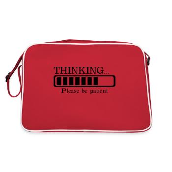 Thinking please be patient - Retro Bag - red/white - Back