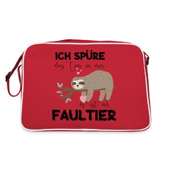 das Tier in mir - Retro Tasche - Rot/Weiß - Hinten