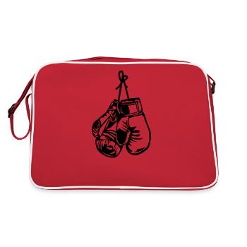 Boxe Boxer Gants De Boxe Cadeau - Sac Retro - rouge/blanc - Dos