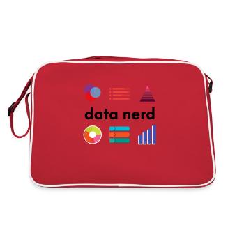 Data Nerd - Data Analyst Data Scientist - Data - Sac Retro - rouge/blanc - Dos