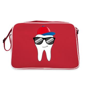 Drôle de dents dentistes cadeau - Sac Retro - rouge/blanc - Dos