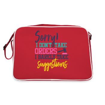 Je ne prends pas de commandes-cadeau drôle pour votre têtu - Sac Retro - rouge/blanc - Dos