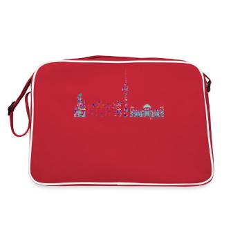 Berlin T-Shirt - Berlin Skyline Shirt - I Love - Sac Retro - rouge/blanc - Dos
