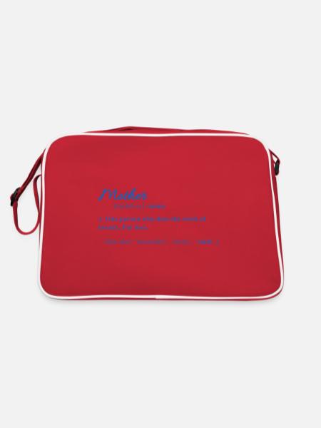 MOM FUNNY Muttertag Mama Mami - Retro Tasche - Rot/Weiß - Hinten