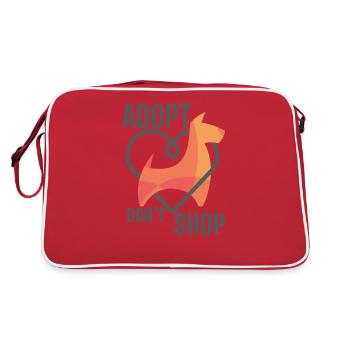 Adopt Don't Shop Shirt - Tier Rettungshund - Retro Tasche - Rot/Weiß - Hinten