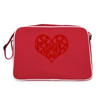 Danse d’amour Danseur de ballet cute heart dance - Sac Retro - rouge/blanc - Dos