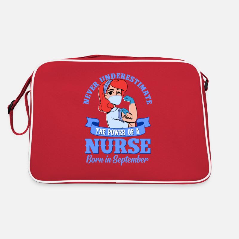 Krankenschwester Power geboren im September Retro Tasche
