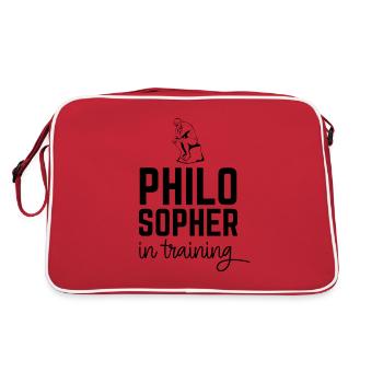 Philosoph in der Ausbildung - Retro Tasche - Rot/Weiß - Hinten