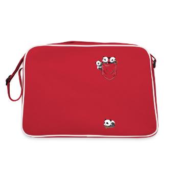 Cute Sleeping Pandas in Breast Bag Funny - Retro Bag - red/white - Back