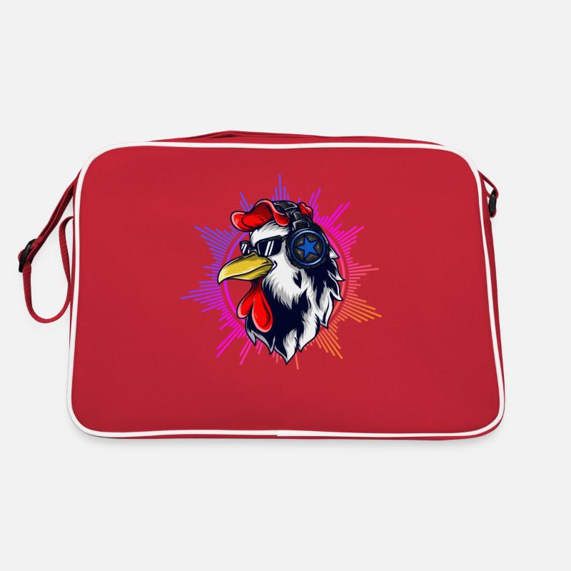 Funny Chicken Dj with Sunglasses Music Retro Bag