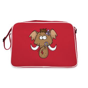 Mammoth ploughs flowers - Retro Bag - red/white - Back