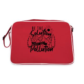 Be the Solution not the Pollution - Climate Change - Retro Bag - red/white - Back