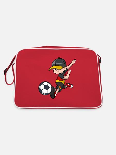 Football Germany Gift Footballer Boy - Retro Bag - red/white - Back