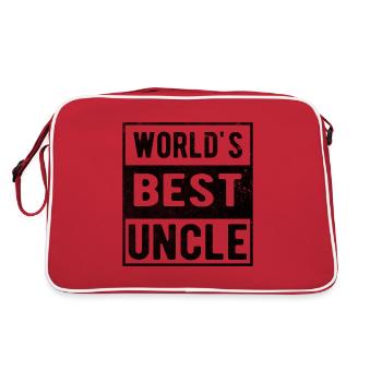 Welt bester Onkel - Retro Tasche - Rot/Weiß - Hinten