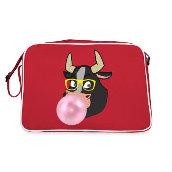 TAUREAU CHEWING-GUM LUNETTE idée cadeau féria - Sac Retro - rouge/blanc - Dos