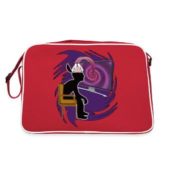 Symbol of manipulation by TV and media. - Retro Bag - red/white - Back