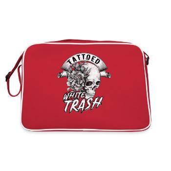 Tattooed White Trash - Tattoo Artist Distressed - Retro Bag - red/white - Back