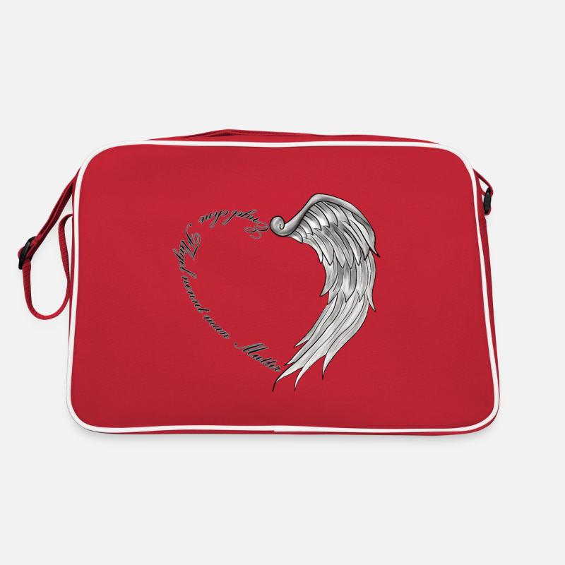 Mütter sind Engel, Mama, Muttertag - Retro Tasche - Rot/Weiß