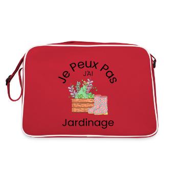 Je Peux pas j ái Jardinage humour - Sac Retro - rouge/blanc - Dos