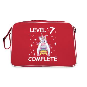 Level 7 Complete Children's Birthday Seven Years Old - Retro Bag - red/white - Back