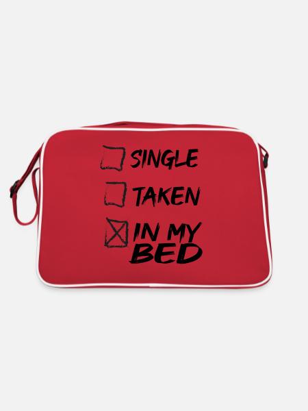 In meinem Bett - Retro Tasche - Rot/Weiß - Hinten