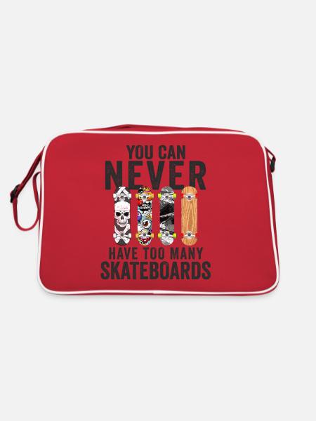 Skateboardfahrer Skater Skateboarder Skateboards - Retro Tasche - Rot/Weiß - Hinten