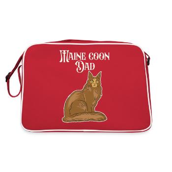 Main Coon Papa chats papa chats Amoureux des animaux - Sac Retro - rouge/blanc - Dos