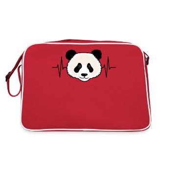 Panda ours battement de coeur cadeau Dames Hommes Enfants - Sac Retro - rouge/blanc - Dos