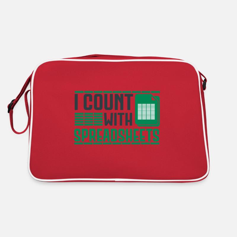 Funny Spreadsheet Accountant - Retro Bag - red/white