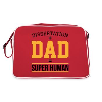 Dissertation dad Phd Student Geschenk - Retro Tasche - Rot/Weiß - Hinten