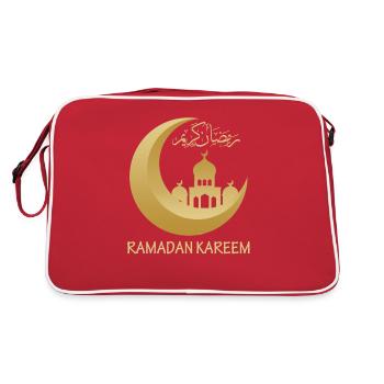 Arabischer Text Ramadan Kareem Mubarak Muslim - Retro Tasche - Rot/Weiß - Hinten