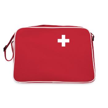 Schweiz Kreuz Schweizerische Fahne Schwiiz Deko - Retro Tasche - Rot/Weiß - Hinten