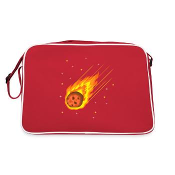 Meteorit Asteroid Kometen Meteoritenschauer - Retro Tasche - Rot/Weiß - Hinten