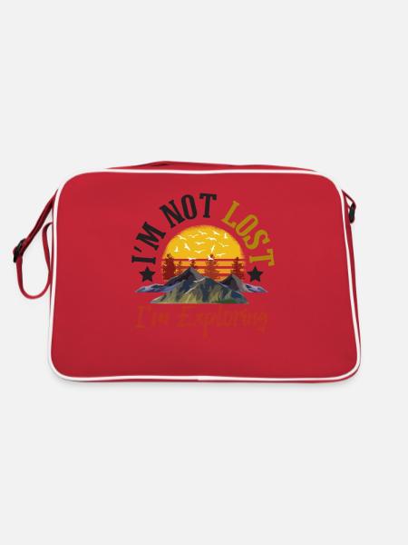 I'm not lost I'm exploring - Hiking Mountain - Retro Bag - red/white - Back
