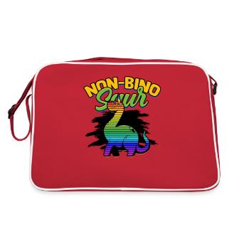 Non-bino saur - Acceptance of binary, non-binary - Retro Bag - red/white - Back