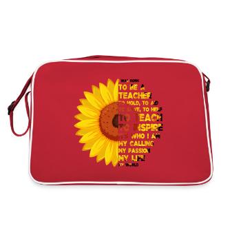 BORN TO BE A TEACHER TEACHER QUOTE TEACHER LUSTIG - Retro Bag - red/white - Back