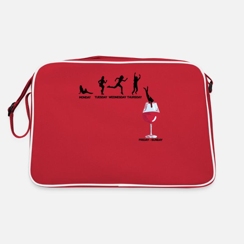 Drinking diver alcohol Funny red wine drinker Retro Bag