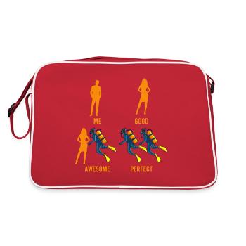 Diver Funny Diving Office Diver - Retro Bag - red/white - Back