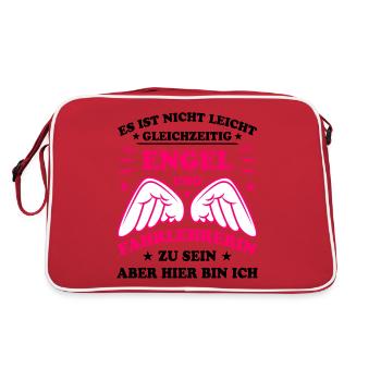Fahrlehrerin Fahrschullehrerin Fun Spruch Geschenk - Retro Tasche - Rot/Weiß - Hinten